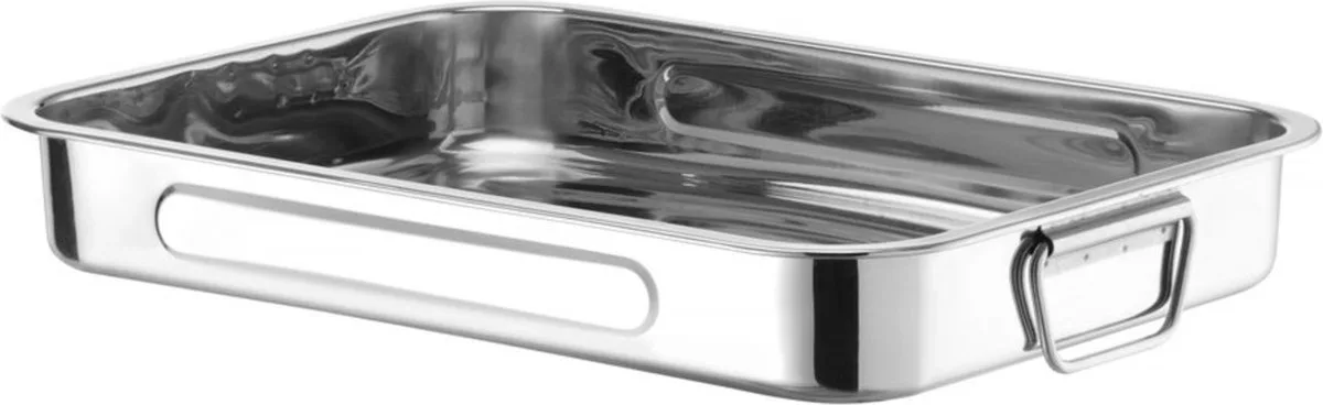 Diepe braadslede met handgrepen – 310x240x50 mm – roestvrij staal – oven- en vaatwasmachinebestendig de Hendi en Rvs – photo produit