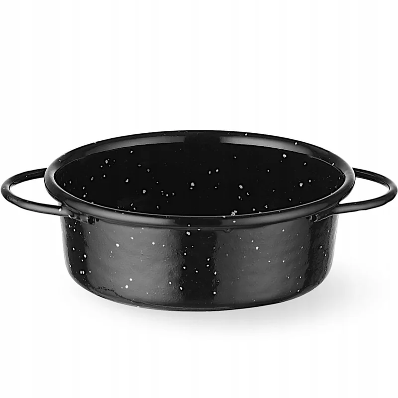 Emaille Koekenpan Rond 100mm Hoogte 40mm Koolstofstaal by Hendi in Black – product photo
