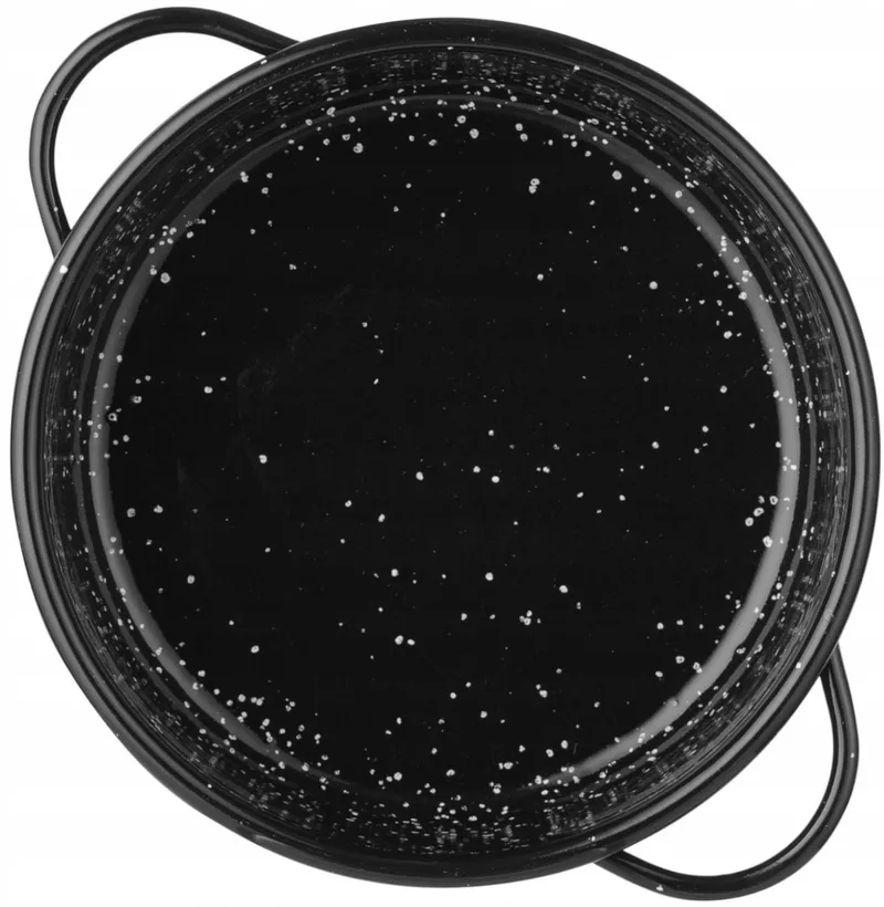 Emalje Koekenpan Rond met Handvatten - Inductie 16cm by Hendi in Black – product photo
