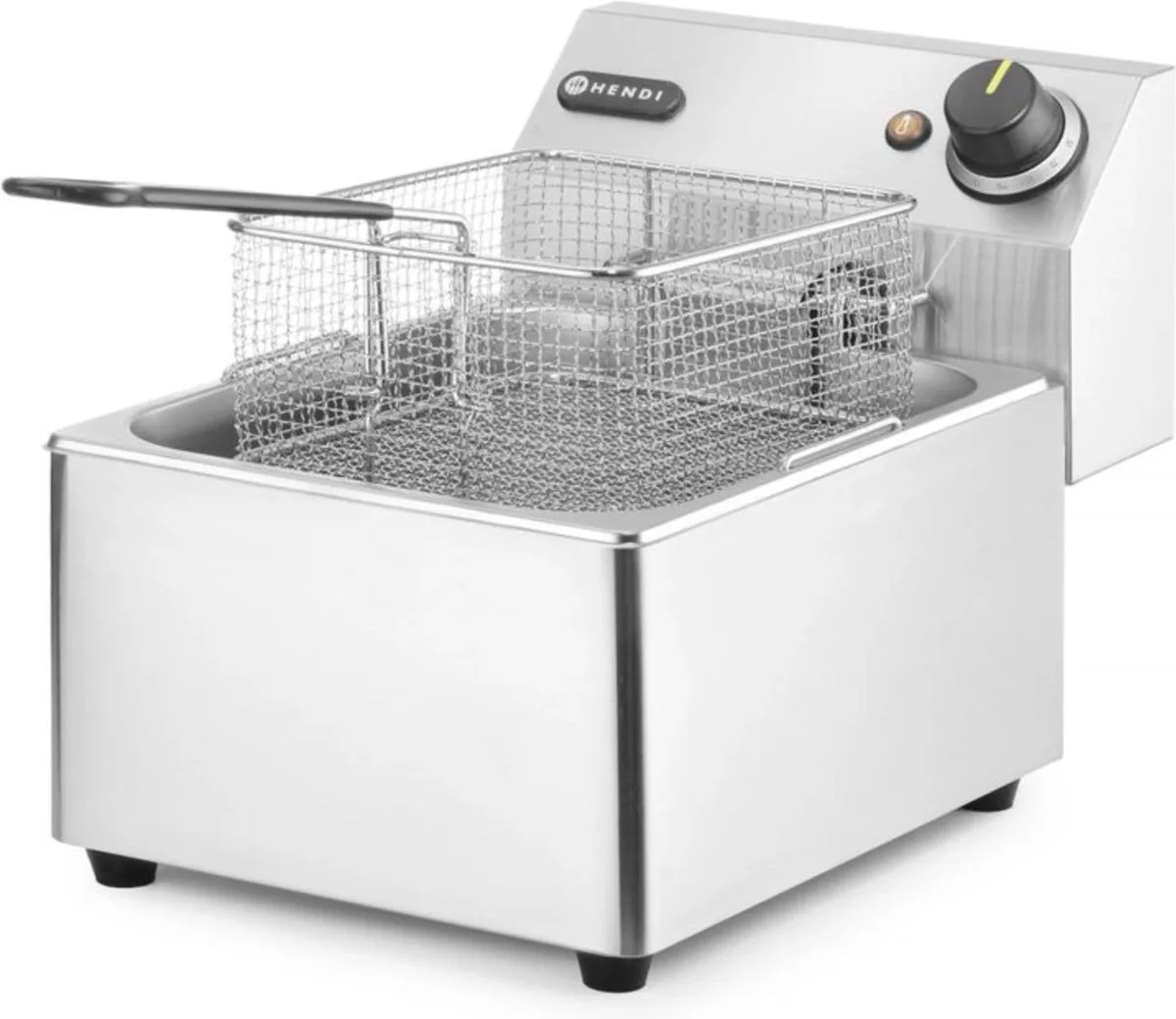 Friteuse – roestvrij staal – 6 liter – koude zone – uitneembare vetpan van Hendi in Zilver – productfoto