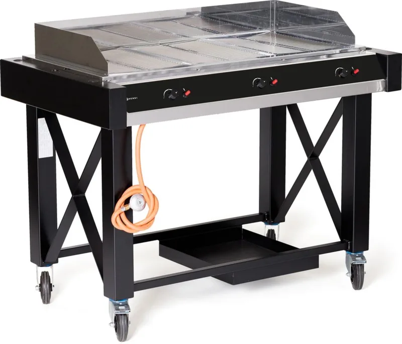 Gasbarbecue – 3 branders – windbestendig – groot rooster – zwart – 13kW van Hendi in Grijs – productfoto