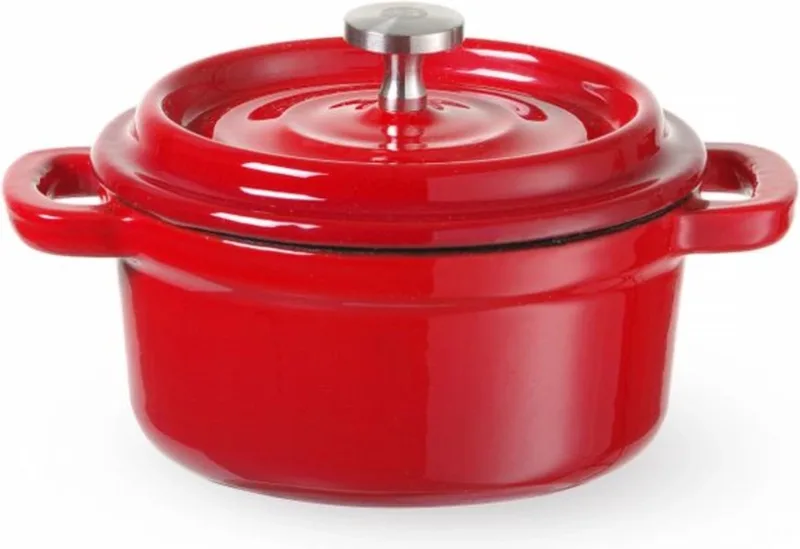 Geëmailleerde gietijzeren braadpan – 0,27L – 130x100x48 mm de Hendi en Rouge – photo produit