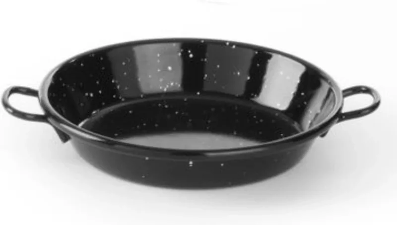 Geëmailleerde paëllapan – plaatstaal – 120 mm – vaatwasserbestendig by Hendi in Black – product photo