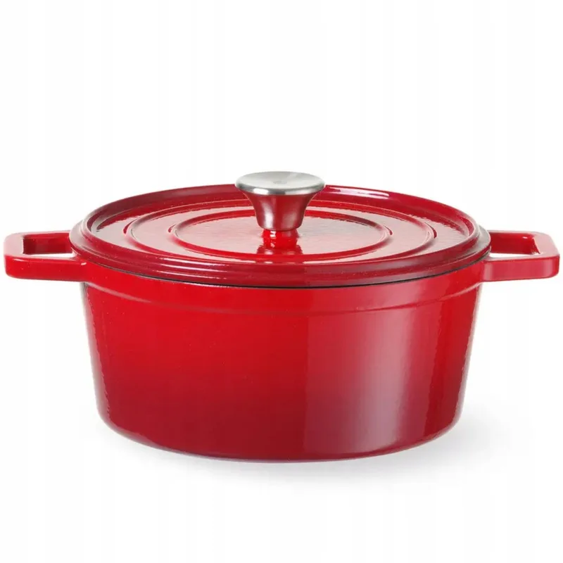 Gietijzeren Emaille Braadpan 3.7L - Inductie & Ovenbestendig de Hendi en Rouge – photo produit