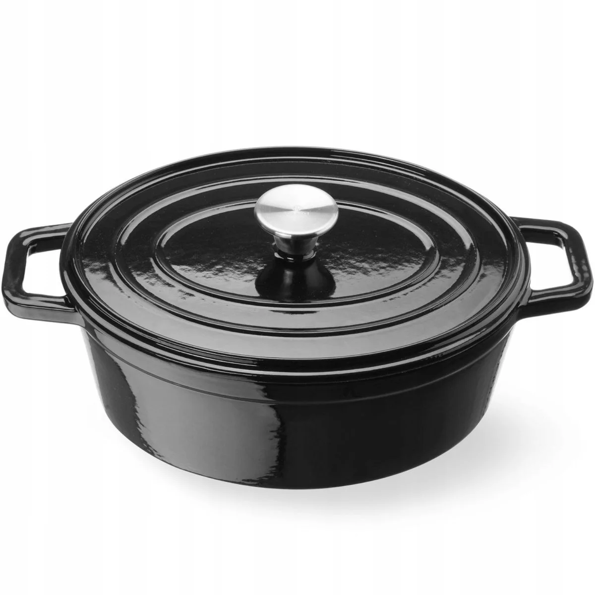 Gietijzeren Emaille Braadpan Ovaal 4.4L - Oven & Kookplaat Geschikt de Hendi en Noir – photo produit