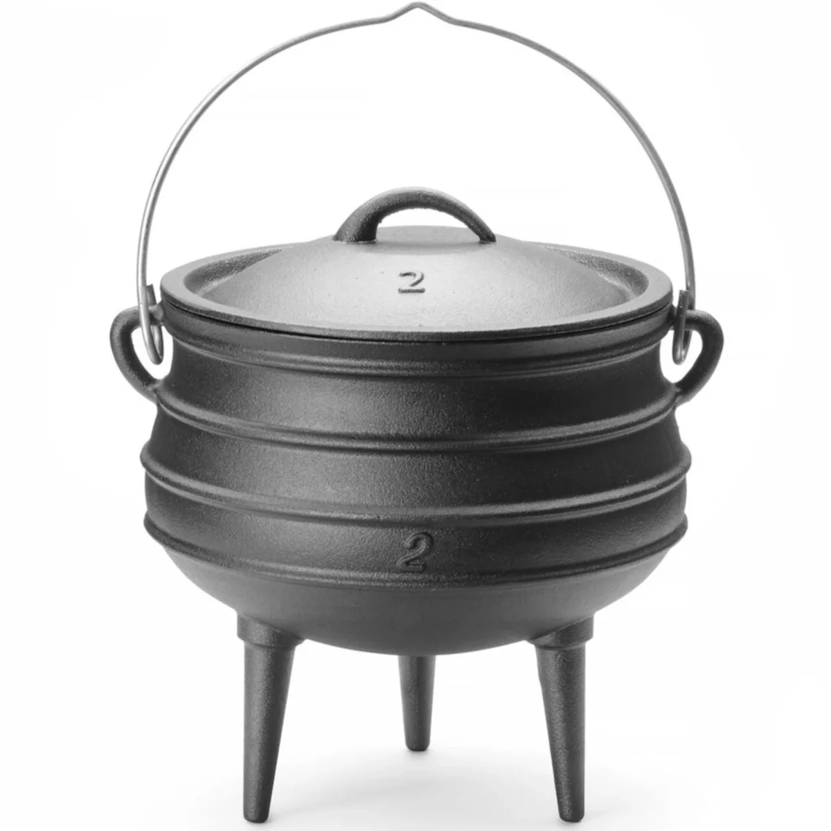 Gietijzeren Kampvuur Stoofpot 6L - 24.5cm Diameter, 28cm Hoog van Hendi in Zwart – productfoto
