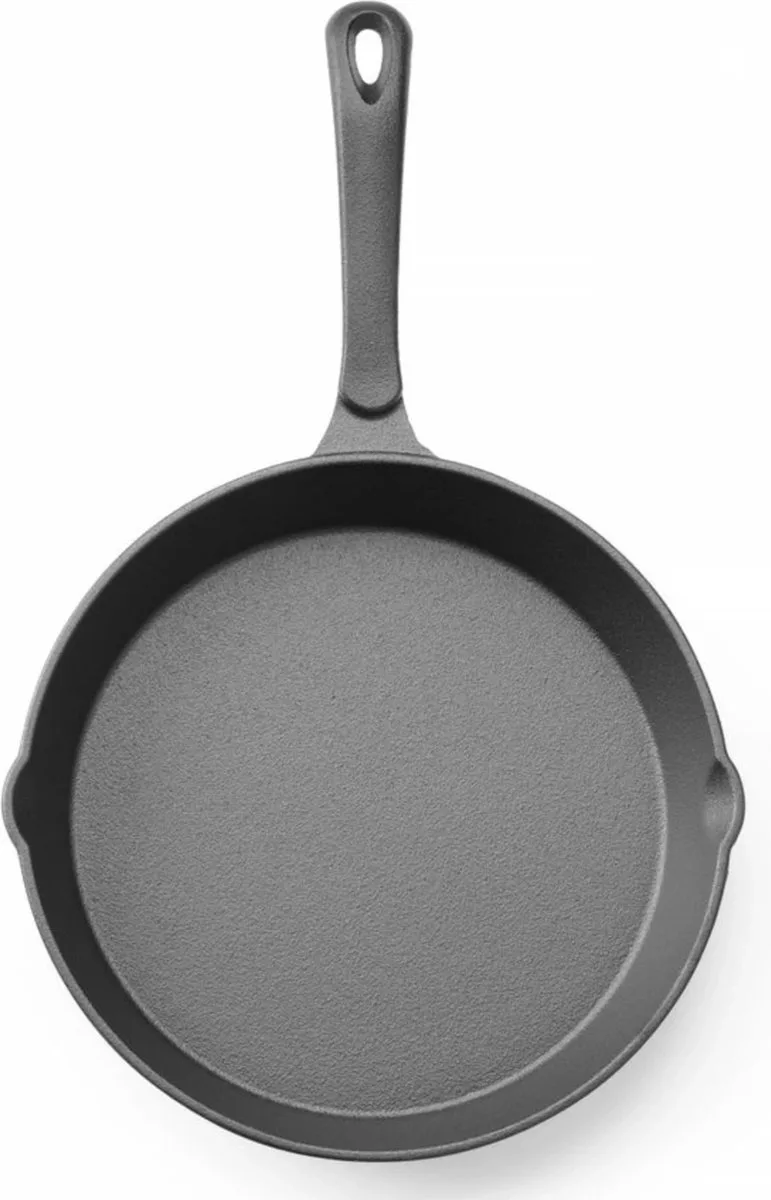 Gietijzeren skillet – 2 schenktuiten – Ø 200 mm – zwart – ovenveilig fra Hendi i Geen anti-aanbaklaag – produktbillede