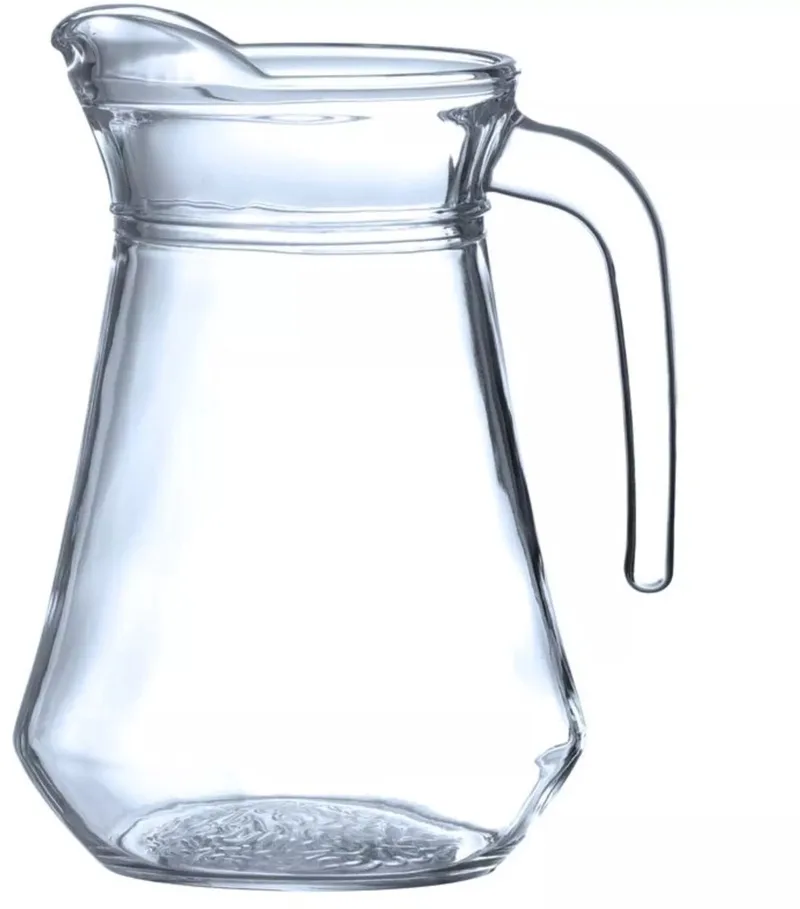 Glazen kan - glas - voor warme en koude dranken, vaatwasmachinebestendig - 1,3 liter - diameter 10,3 cm x hoogte 21 cm - transparant - horeca en thuis de Hendi en Blanc – photo produit