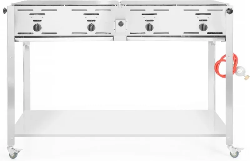 Grill-Master Quattro – 4 branders – roestvast staal – 1330x600x920 mm von Hendi in Rvs – Produktfoto