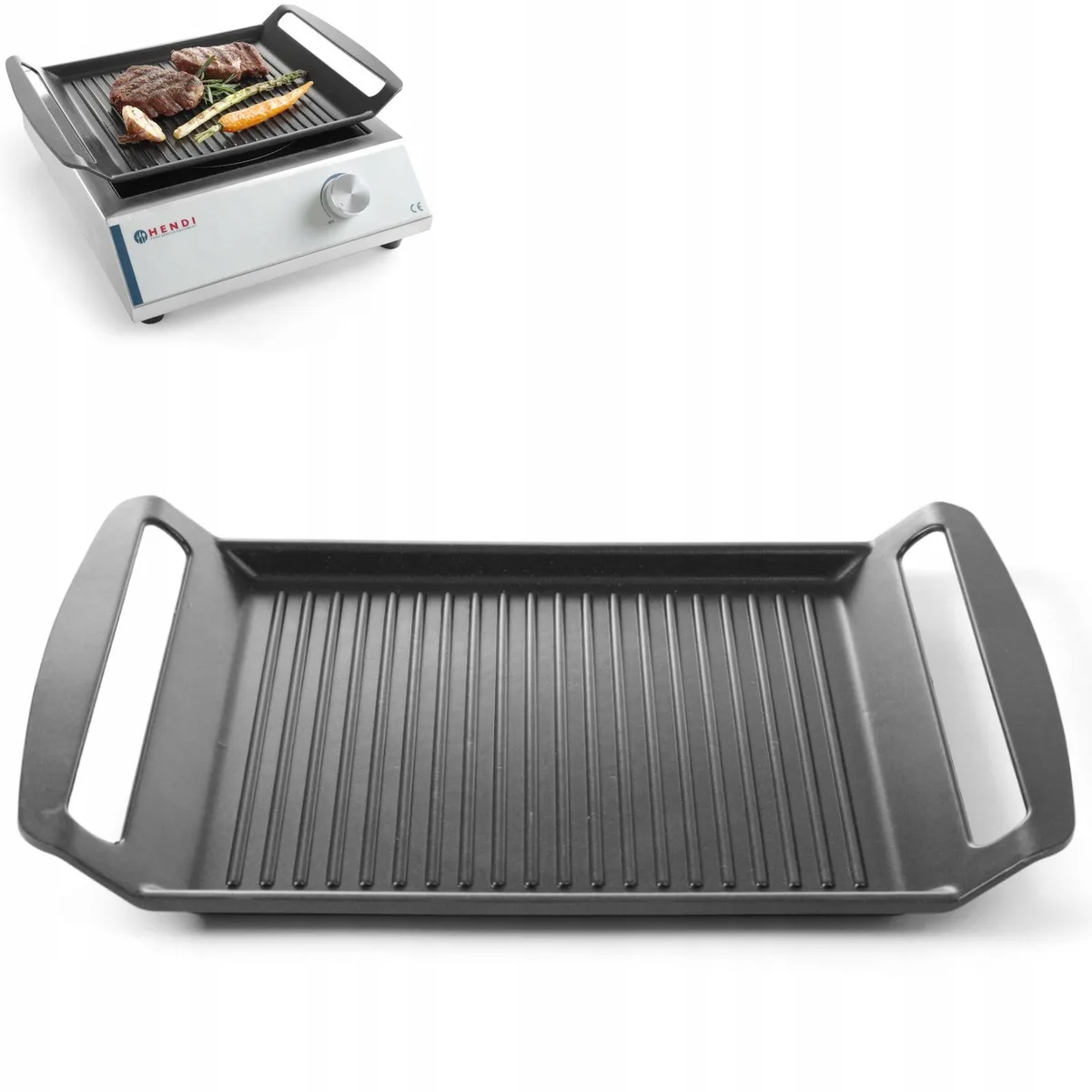 Grillplaat 39x26 cm Aluminium Teflon Inductie by Hendi – product photo