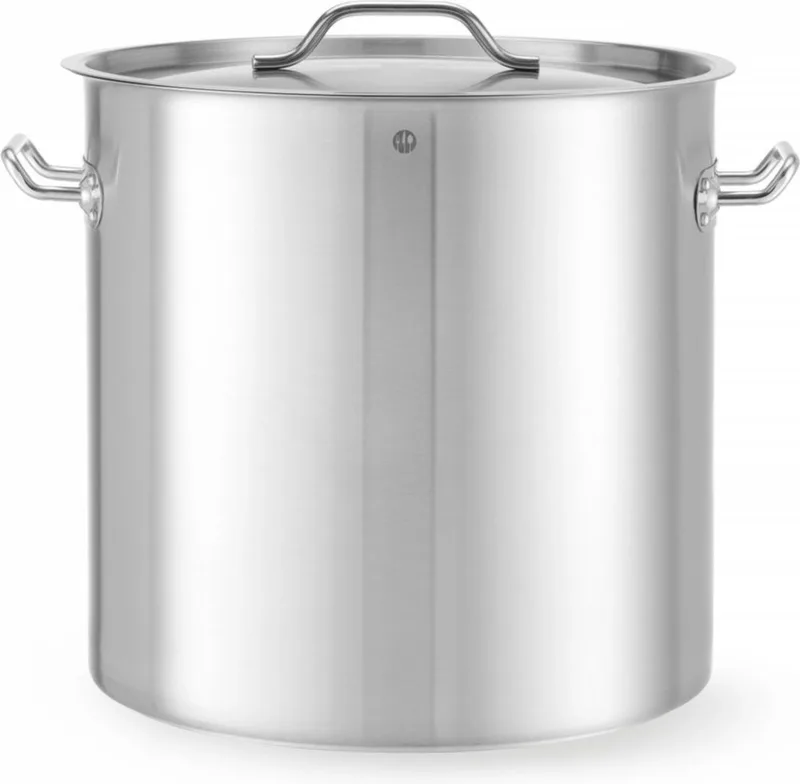 Grote kookpan met deksel – 50L – inductiegeschikt – koelblijvende handgrepen – matte afwerking de Hendi en Gris – photo produit
