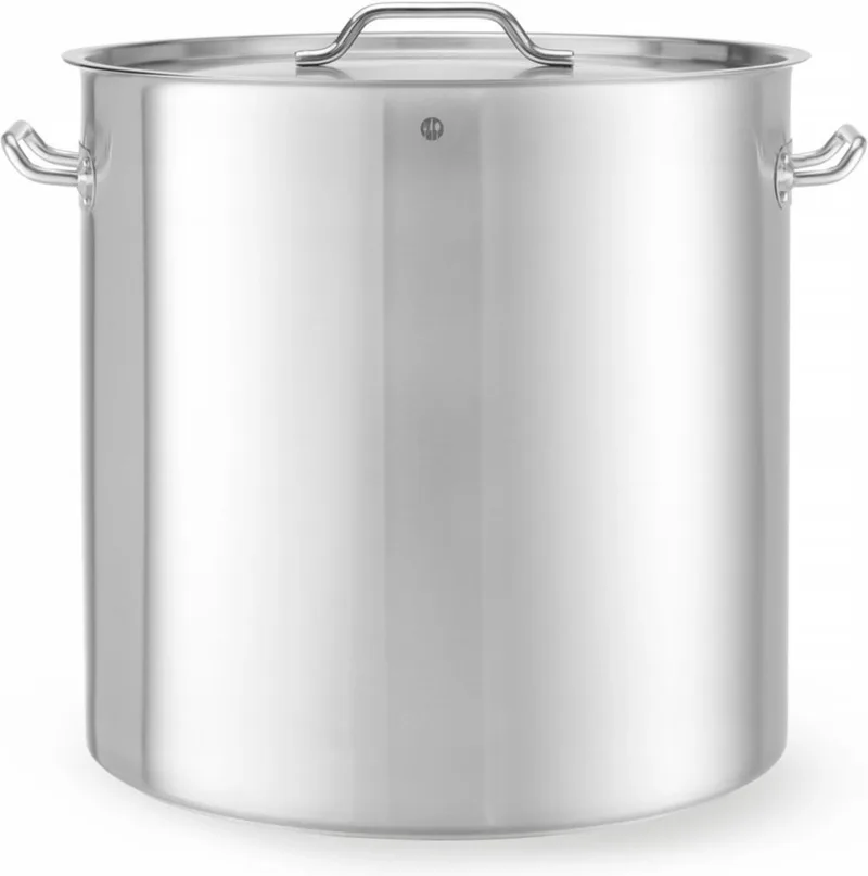 Grote kookpan met deksel – 98L – inductiegeschikt – koelblijvende handgrepen – matte afwerking by Hendi in Grey – product photo