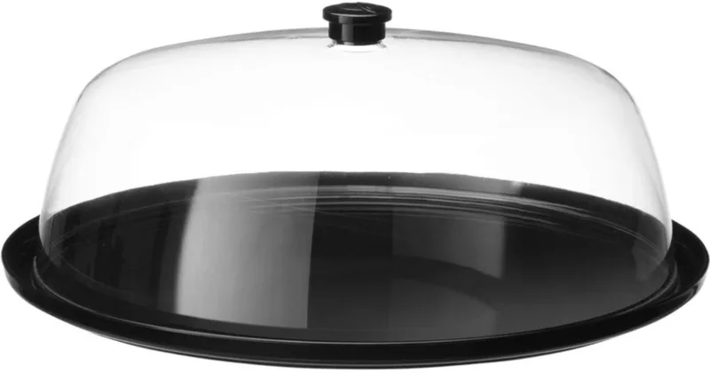 Hendi 203576 - Serveerschaal - 350 mm - Met Deksel - Thermisch Bestendig by Hendi in Black, Transparent – product photo