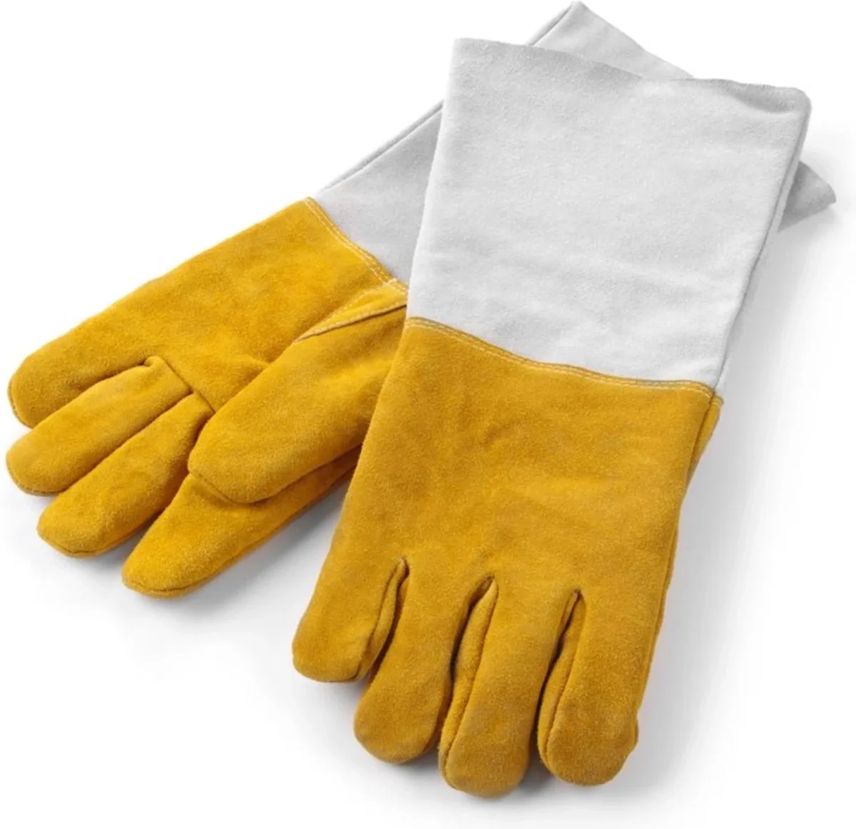 Hittebestendige leren barbecue handschoenen – extra lang – 2 stuks – 460 mm de Hendi en Jaune – photo produit