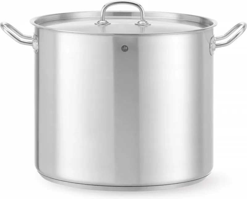 Hoge kookpan met deksel – 21L – inductiegeschikt – koelblijvende handgrepen – Ø320x270 mm van Hendi in Roestvrij Staal – productfoto