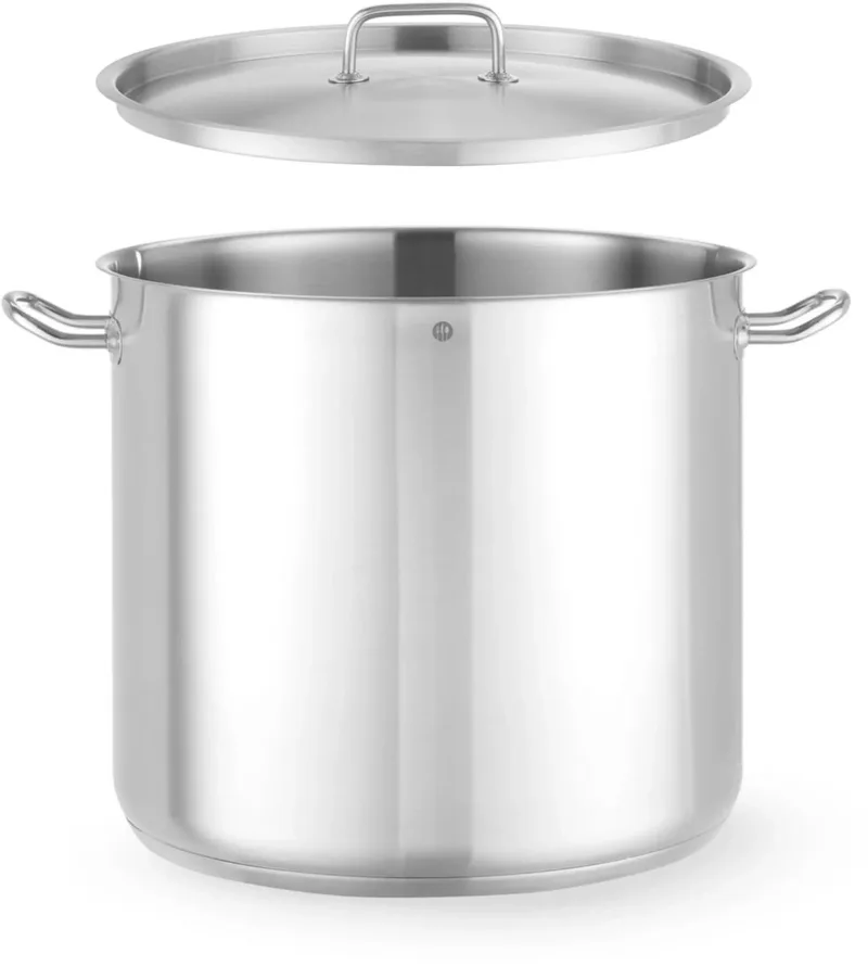 Hoge kookpan rvs - 45 l - diameter 40 cm x H36 cm - deksel, inductie - zilver - horeca de Hendi en Roestvrijstaal – photo produit