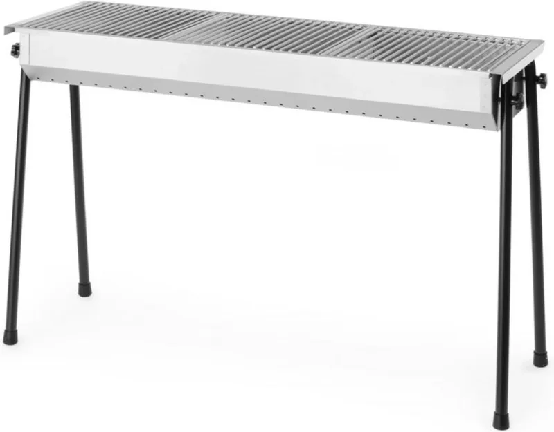Houtskoolbarbecue – Demontabele poten – 3 roosters – 1145x380x770 mm by Hendi in Rvs – product photo