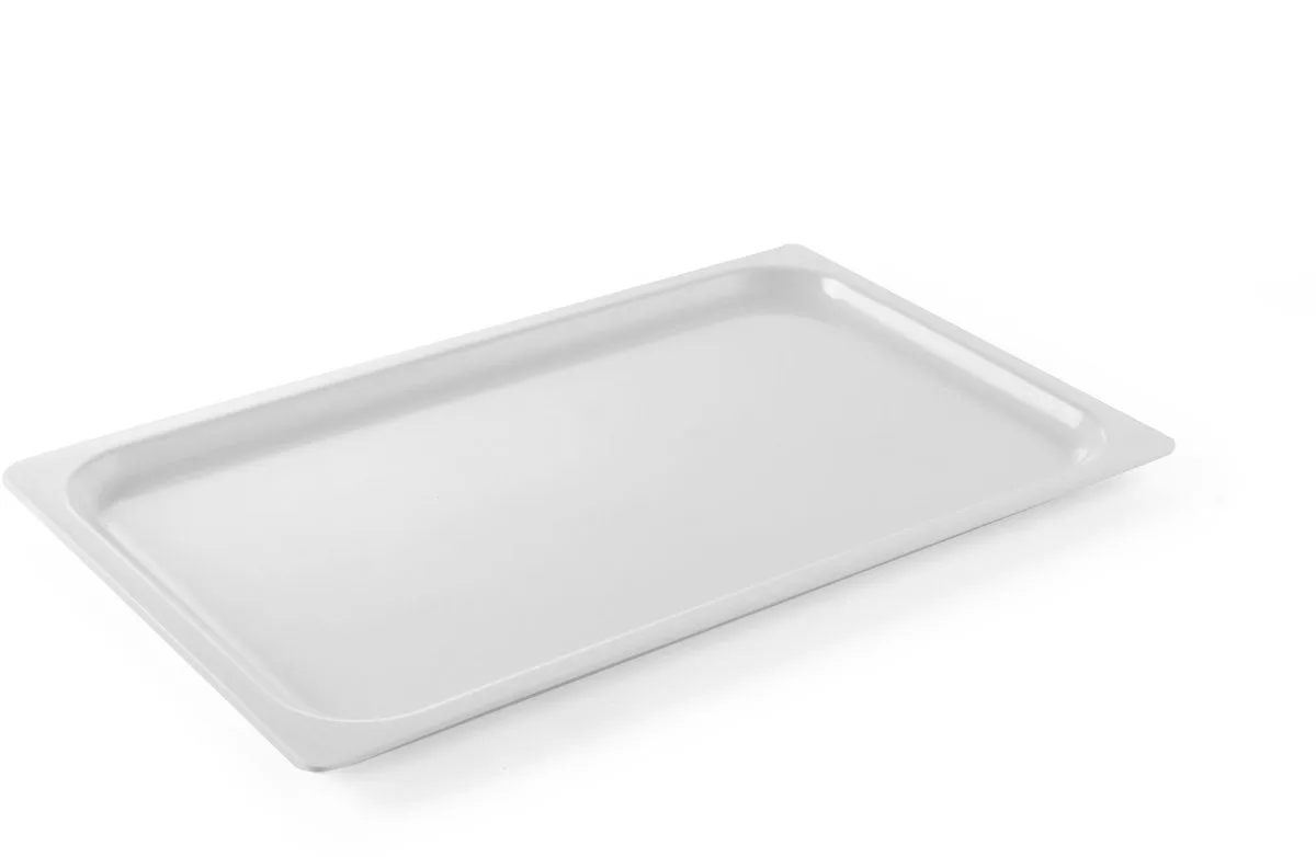 Hygiënisch en stootvast plateau – GN 1/1 – 530x325x20 mm – vaatwasserbestendig fra Hendi i Hvid – produktbillede
