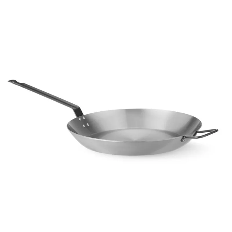 koekenpan - koolstofstaal - met schuine wanden - diameter 36 cm, hoogte 14 cm - grijs - voor aanbraden en sauteren op alle warmtebronnen by Hendi in Staal – product photo