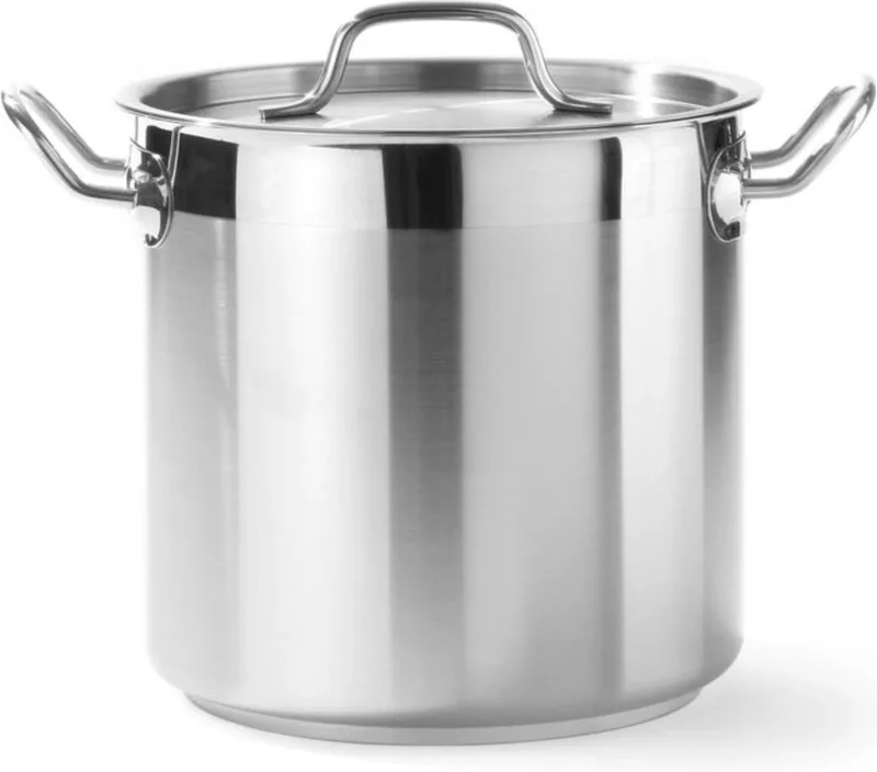 Kookpan hoog – 6L – inductiegeschikt – koelblijvende handgrepen – deksel met stoomopeningen by Hendi in Roestvrij Staal – product photo