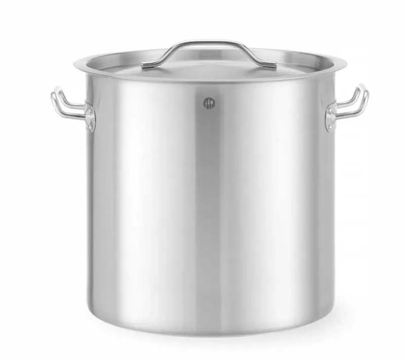 Kookpan hoog met deksel - roestvast staal - 21 l - 30x30 cm - zilver - inductiegeschikt von Hendi in Roestvrij Staal – Produktfoto