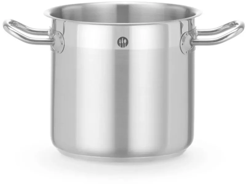 Kookpan hoog - roestvast staal met aluminium meerlagenbodem - zonder deksel - 16 x 15,6 cm - 3 liter - voor alle warmtebronnen inclusief inductie von Hendi in Silber – Produktfoto