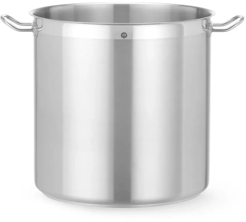 Kookpan hoog - roestvast staal met aluminium sandwichbodem - 36,5 liter, diameter 36 cm - zonder deksel, inductiegeschikt - horeca von Hendi in Silber – Produktfoto