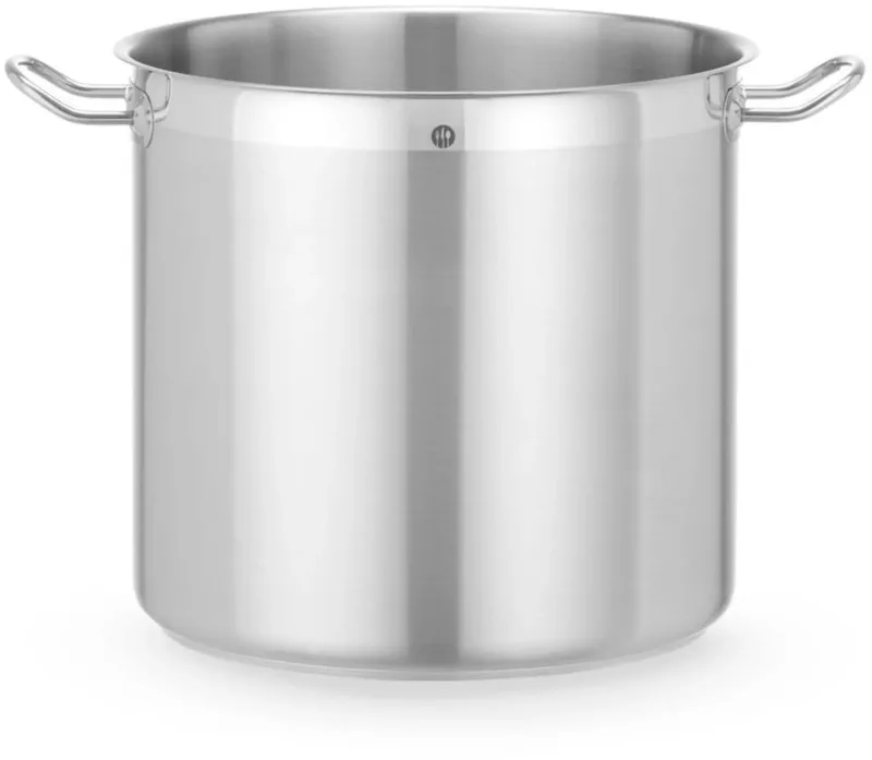 Kookpan hoog - roestvast staal - zonder deksel - 24 liter - diameter 32 cm, hoogte 30,6 cm - zilver - geschikt voor alle warmtebronnen by Hendi in Metaal, Silver – product photo