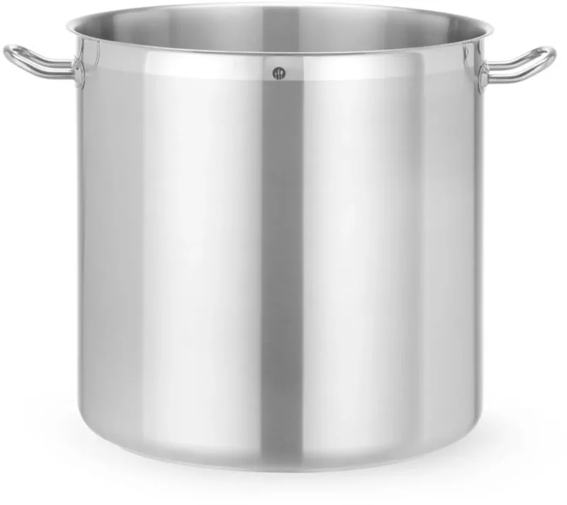 Kookpan hoog - rvs met aluminium sandwichbodem - zonder deksel - 50 liter - diameter 40 cm, hoogte 40,6 cm - zilverkleurig - geschikt voor alle warmtebronnen de Hendi en Staal – photo produit
