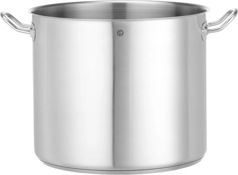 Kookpan hoog – zonder deksel – 21L – inductiegeschikt – koelblijvende handgrepen – ⌀320x(H)270mm by Hendi in Silver – product photo