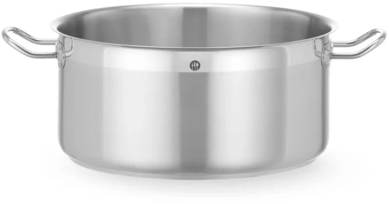 Kookpan laag - roestvast staal - 12 liter - diameter 32 cm x hoogte 15,6 cm - zonder deksel - alle warmtebronnen de Hendi en Argent – photo produit