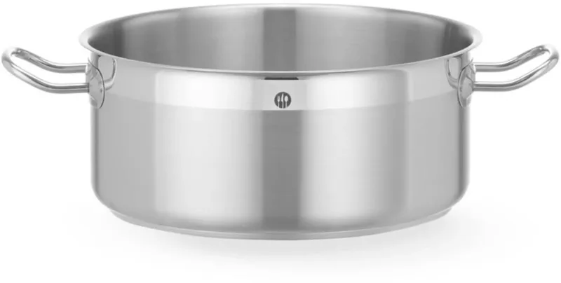 Kookpan laag - roestvast - zonder deksel - 28x12,6 cm - 7,3 l - zilver - inductie fra Hendi i Staal – produktbillede