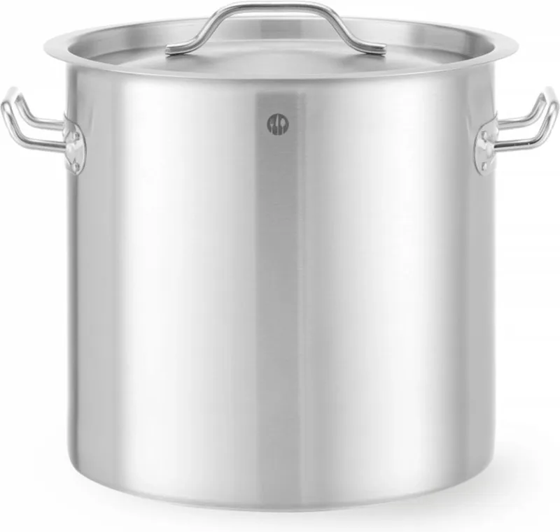 Kookpan met deksel – 36L – inductiegeschikt – koelblijvende handgrepen – matte afwerking de Hendi en Gris – photo produit