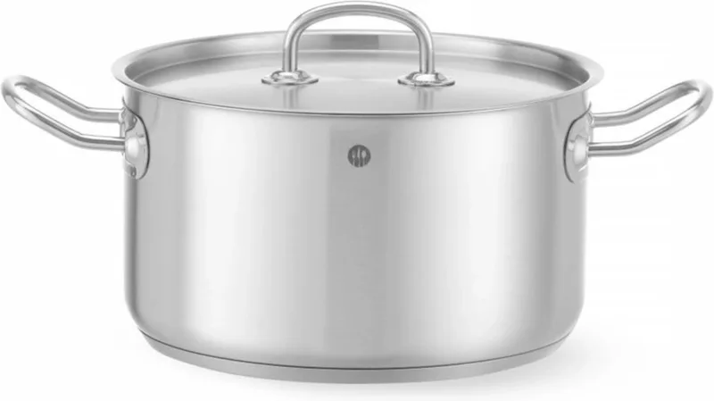Kookpan middel – met deksel – 6L – inductiegeschikt – koelblijvende handgrepen by Hendi in Grey – product photo