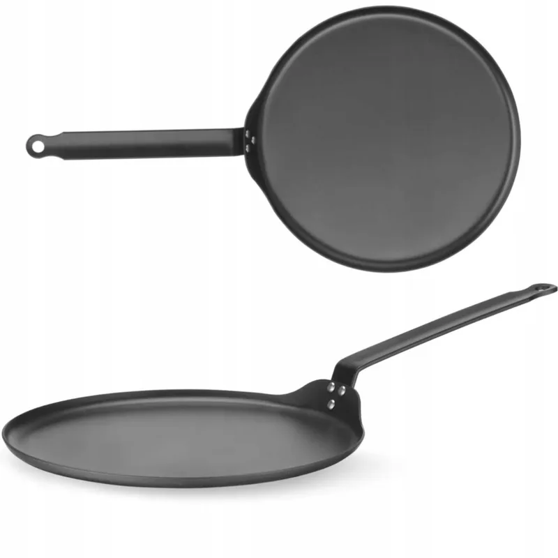 Koolstofstalen Pannenkoekenpan - Inductie & Gas - 28cm by Hendi in Black – product photo