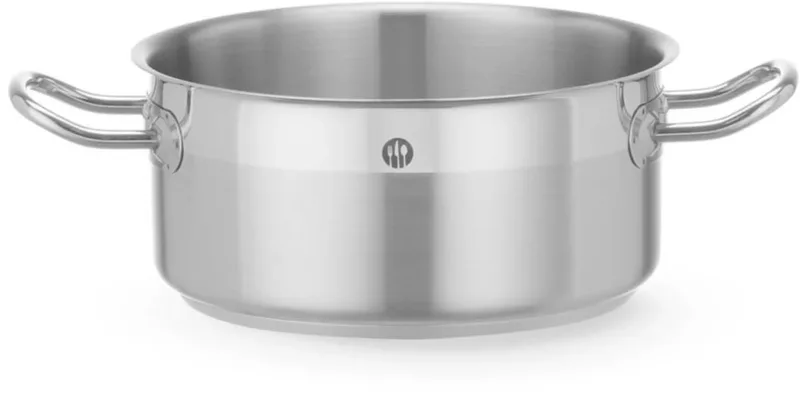 Lage kookpan rvs zonder deksel - diameter 20 cm x 9,7 cm hoog - zilverkleurig - inductie de Hendi en Roestvrij Staal – photo produit