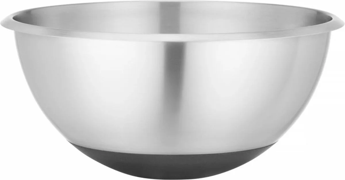 Mengkom met siliconen basis – 3L – non-slip – roestvast staal – vaatwasmachinebestendig van Hendi in Zilver – productfoto