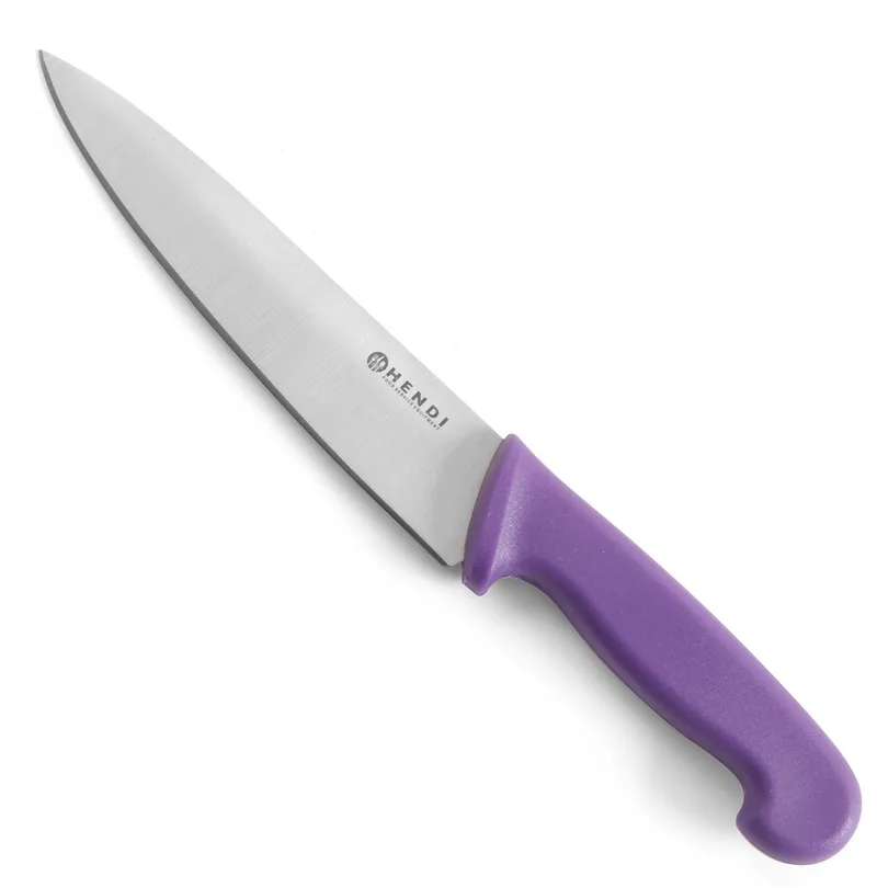 messenset met slijpstaal - rvs en koolstofstaal - koksmessen 18 en 24 cm, slijpstaal 23 cm - zwart - 3-delig - professioneel snijden, slijpen en onderhouden by Hendi in ZwartWit – product photo
