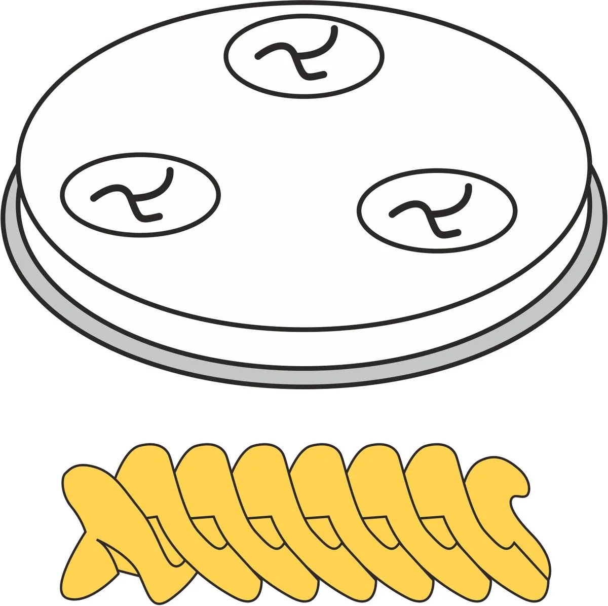 MPF2.5/4 Serie - Pastamachine Opzetstuk - Fusilli - 5 Gaten - 9 mm från Hendi i Silver – produktbild