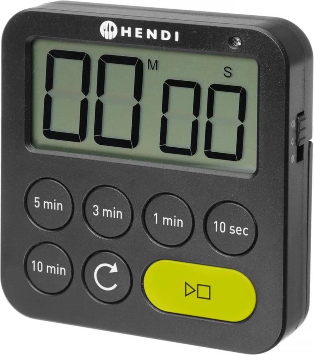 Multifunctionele keukentimer – 3 alarmmodi – magnetisch – 88 mm de Hendi en Noir – photo produit