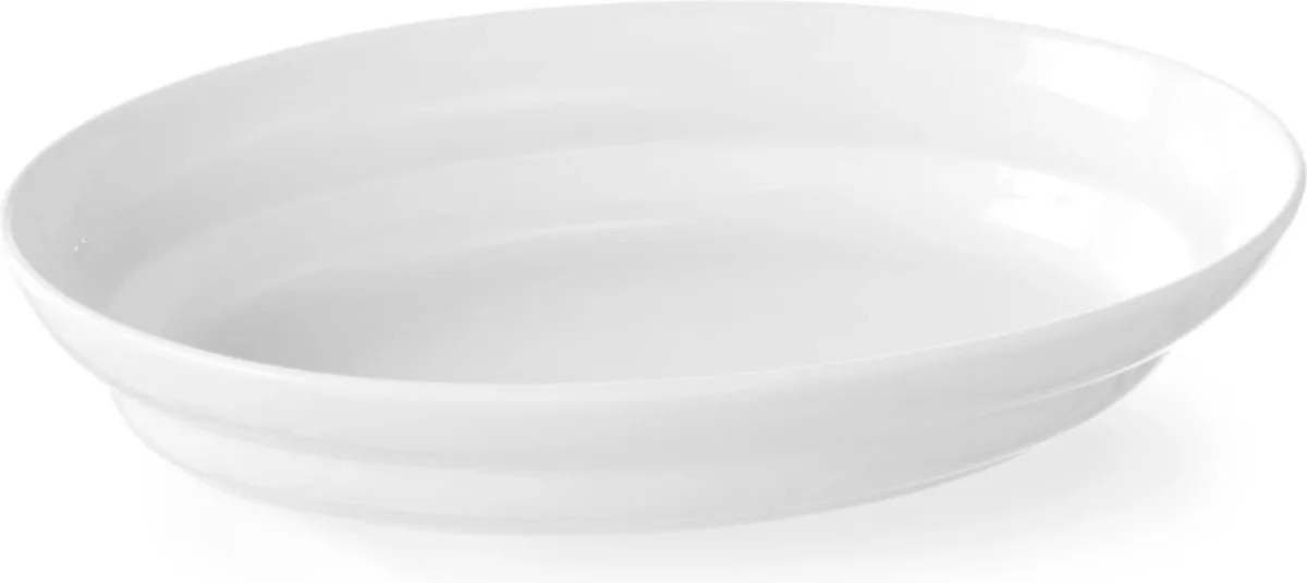 Ondiepe ovenschaal – porselein – thermoshockbestendig – 203x133x50 mm – roomwit de Hendi en Blanc – photo produit