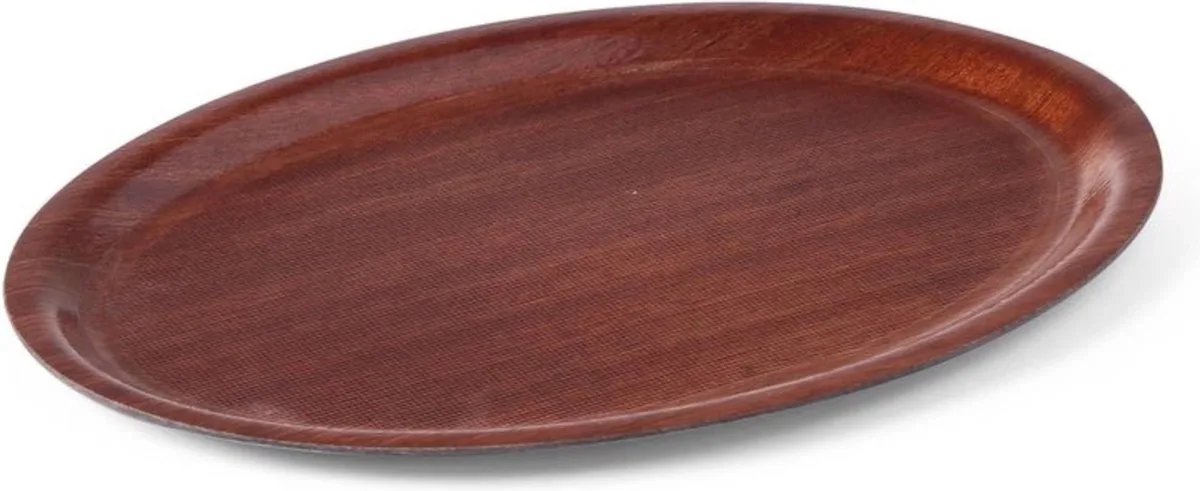 Ovaal dienblad – antislip – 290x210 mm från Hendi i Mahonie – produktbild