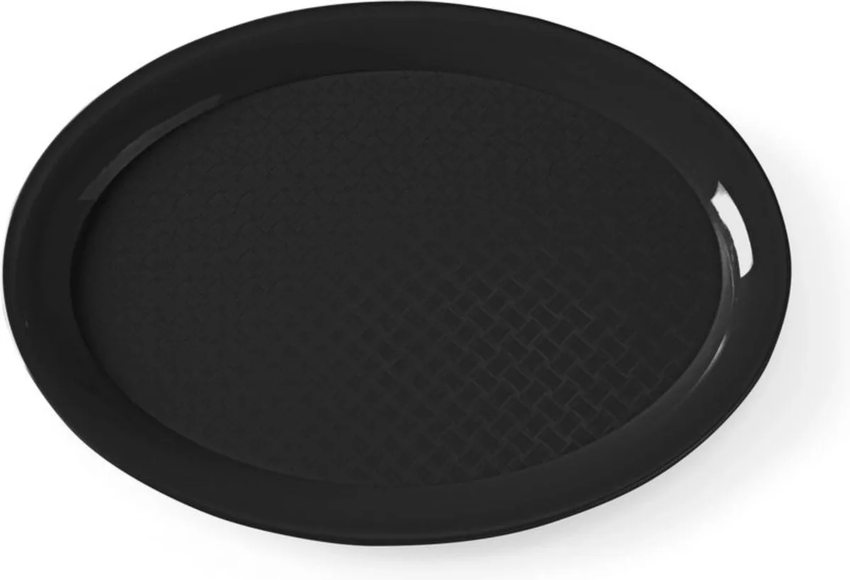 Ovaal dienblad – polypropyleen – 265x195x15 mm van Hendi in Zwart – productfoto