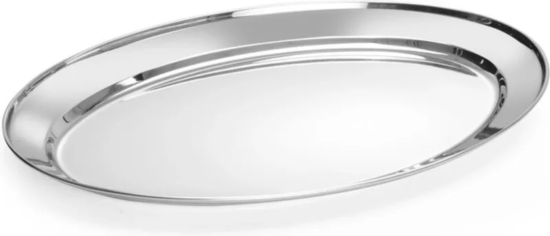 Ovale metalen schotel – roestvast staal – vaatwasmachinebestendig – 450x290 mm de Hendi en Staal, Argent – photo produit