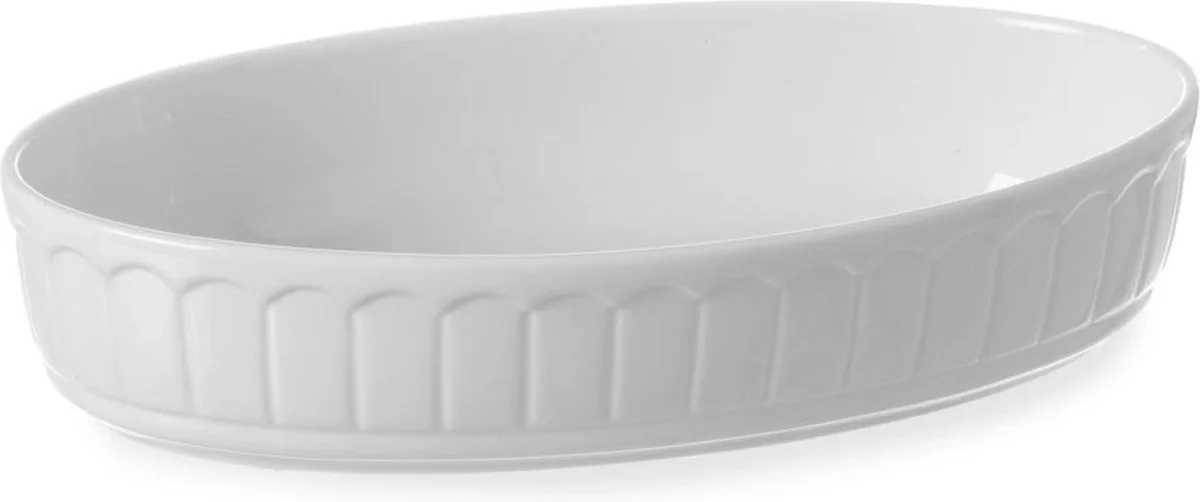Ovale ovenschaal – porselein – thermoshockbestendig – 0,62L – helder fra Hendi i Hvid – produktbillede
