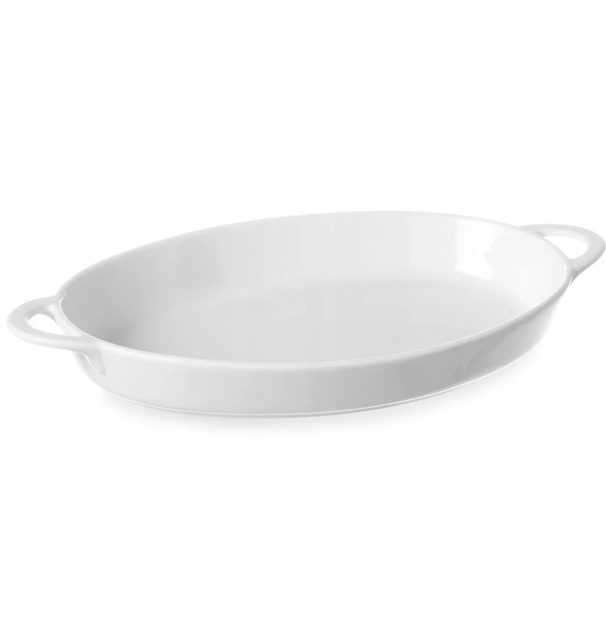 Ovale Porseleinen Ovenschaal 165x105x30mm met Handvatten van Hendi in Wit – productfoto