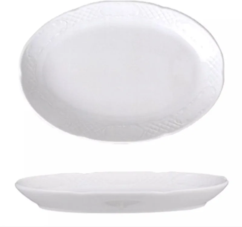 Ovale schaal – versterkte randen – slijtvast porselein – 280x180 mm – vaatwasser- en magnetronbestendig by Hendi in White – product photo