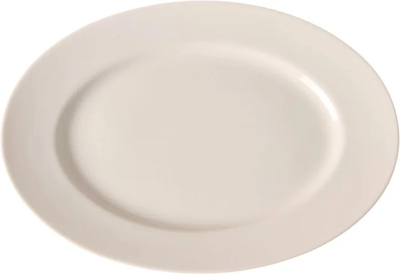 Ovale schaal – versterkte randen – slijtvast porselein – 360x260 mm de Hendi en Blanc – photo produit