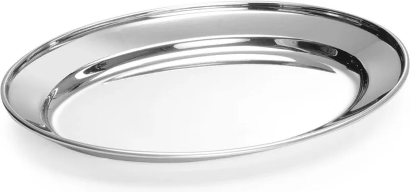 Ovale schotel – roestvast staal – vaatwasmachinebestendig – 190x140 mm by Hendi in Grey – product photo