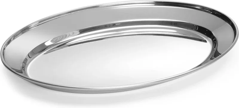 Ovale schotel – roestvrij staal – vaatwasmachinebestendig – 300x220 mm de Hendi en Gris – photo produit